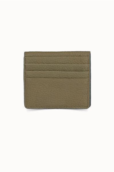 Guard - Guard Khaki Green Paste Design Leather Card Holder (1)