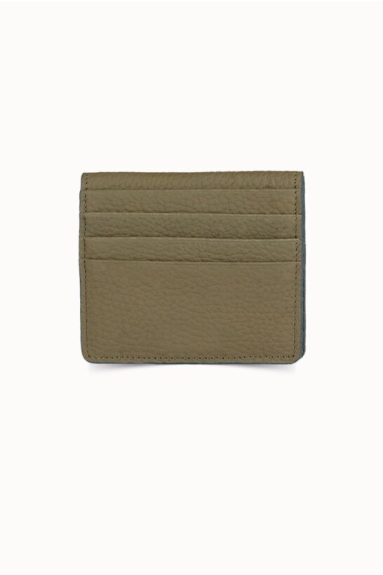 Guard Khaki Green Paste Design Leather Card Holder