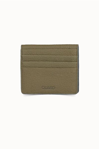 Guard - Guard Khaki Green Paste Design Leather Card Holder