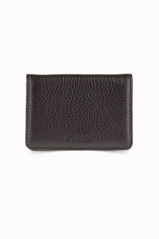 Guard Magnetic Small Size Brown Leather Card/Business Card Holder