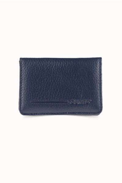 Guard - Guard Magnetic Small Size Navy Blue Leather Card/Business Card Holder