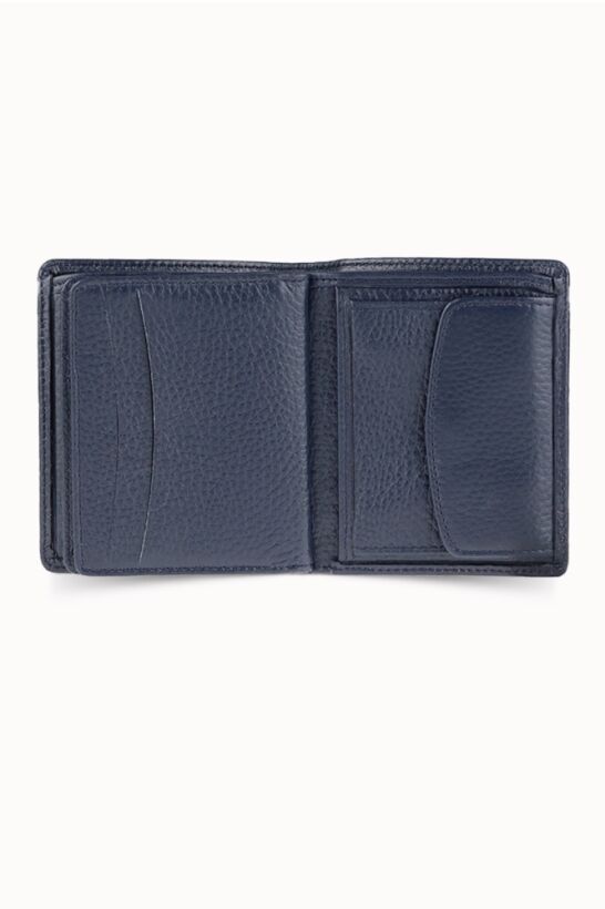 Guard Medium Navy Blue Men's Wallet with Coin Compartment