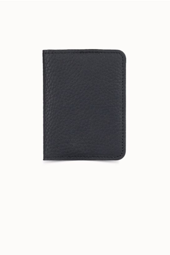 Guard Minimal Matte Black Leather Card Holder