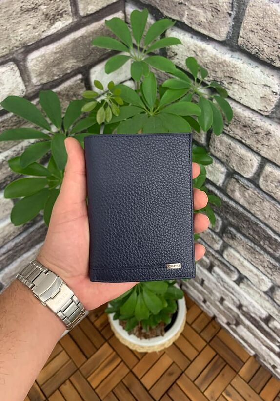 Guard Multi-Compartment Dark Blue Leather Men's Wallet