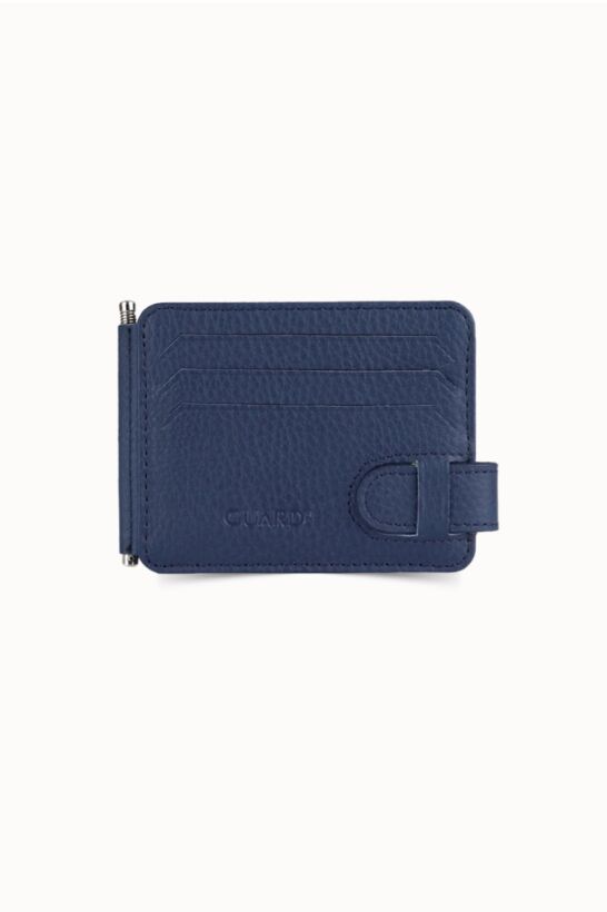Guard Navy Blue Clip-on Leather Card Holder