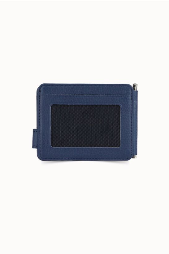 Guard Navy Blue Clip-on Leather Card Holder