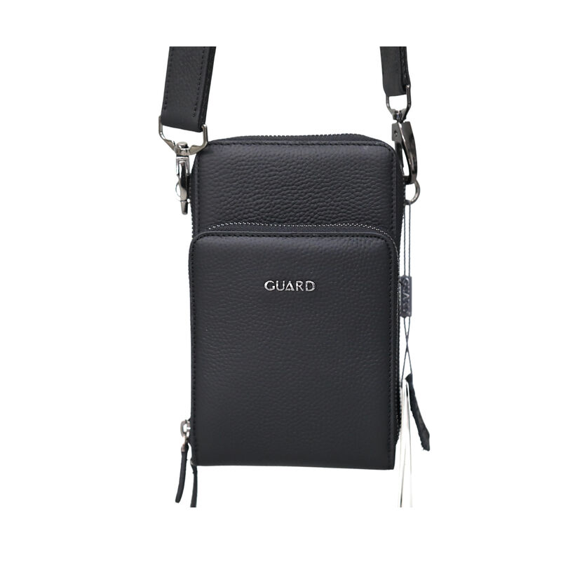 Omuz Askılı Çift Fermuarlı Deri Çanta 