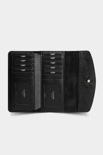 Guard - Black Leather Women's Wallet with Guard Phone Entry (1)