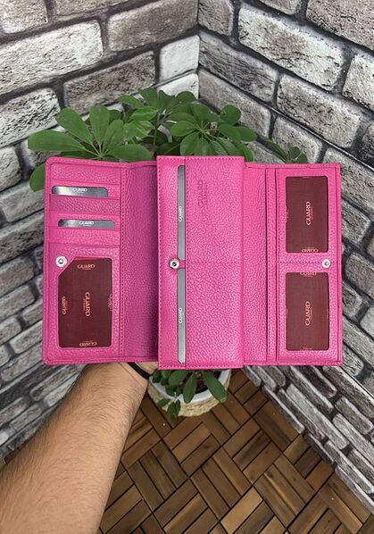 Guard Pink Leather Zippered Women's Wallet - Thumbnail