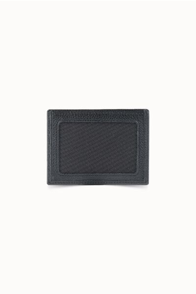 Guard Black Genuine Leather Men's Wallet with Hidden Card Slot - Thumbnail