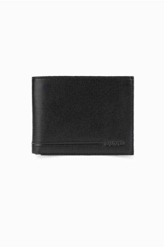 Guard Siyah Temi Bozuk Para Bölmeli Deri Erkek Cüzdanı