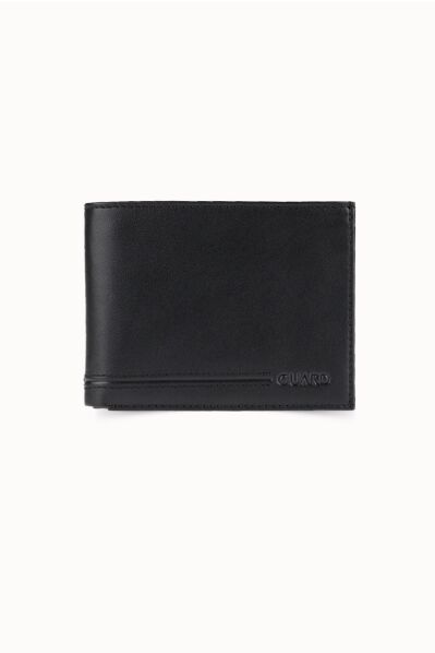 Guard - Guard Siyah Temi Bozuk Para Bölmeli Deri Erkek Cüzdanı