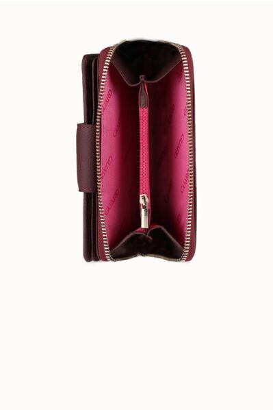 Guard Small Size Purple Leather Women's Wallet - Thumbnail
