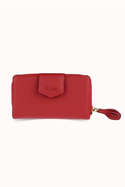 Guard Small Size Red Leather Women's Wallet - Thumbnail