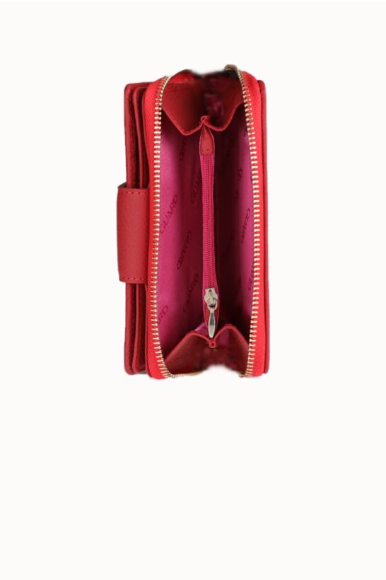 Guard Small Size Red Leather Women's Wallet
