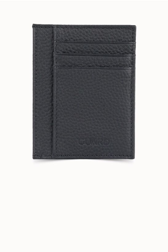 Guard Smart Matte Black Leather Card Holder