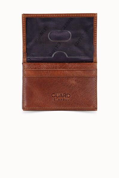 Guard Tan Leather Card Holder - Thumbnail