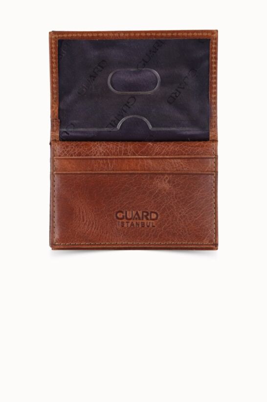 Guard Tan Leather Card Holder