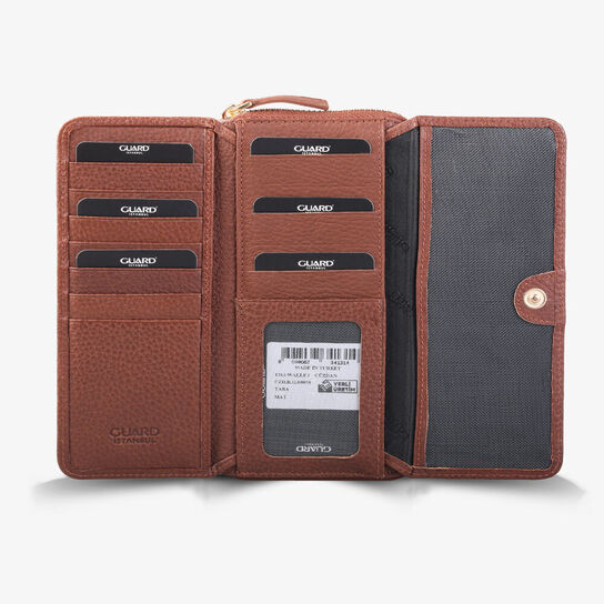Guard Tan Leather Women's Wallet - Thumbnail