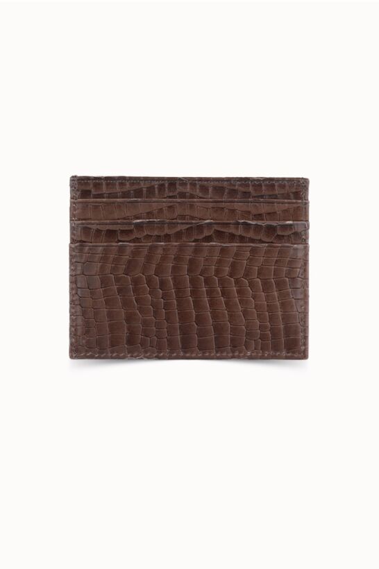 Guard Texas Print Brown Leather Card Holder