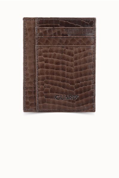 Guard - Guard Texas Print Brown Leather Card Holder