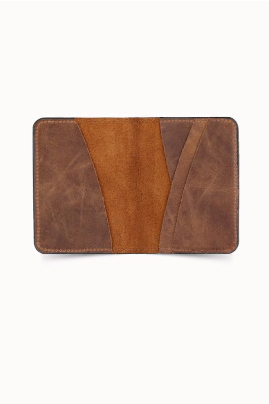 Guard Wolf Printed Antique Leather Card Holder