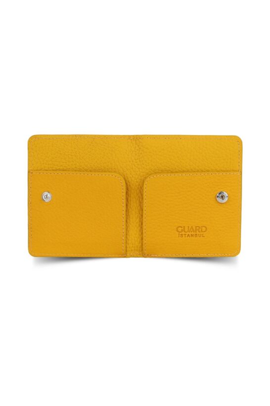 Guard Yellow Paste Design Leather Card Holder