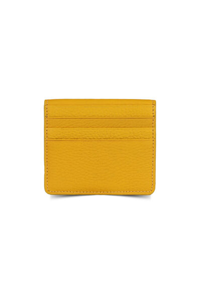 Guard Yellow Paste Design Leather Card Holder - Thumbnail