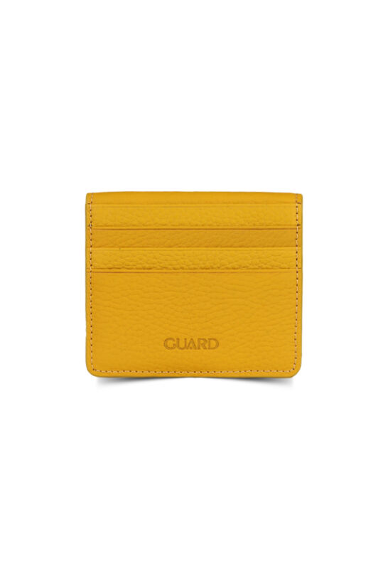 Guard Yellow Paste Design Leather Card Holder